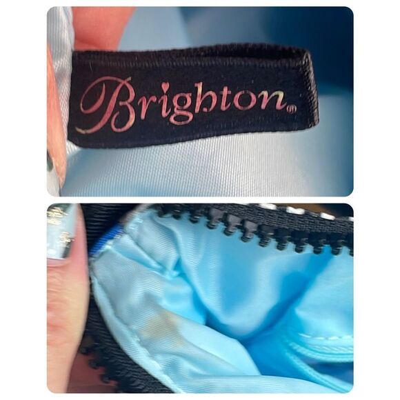 Brighton Dot Print Nylon Crossbody Bag Blue, Black, Gray, White - Picture 6 of 16